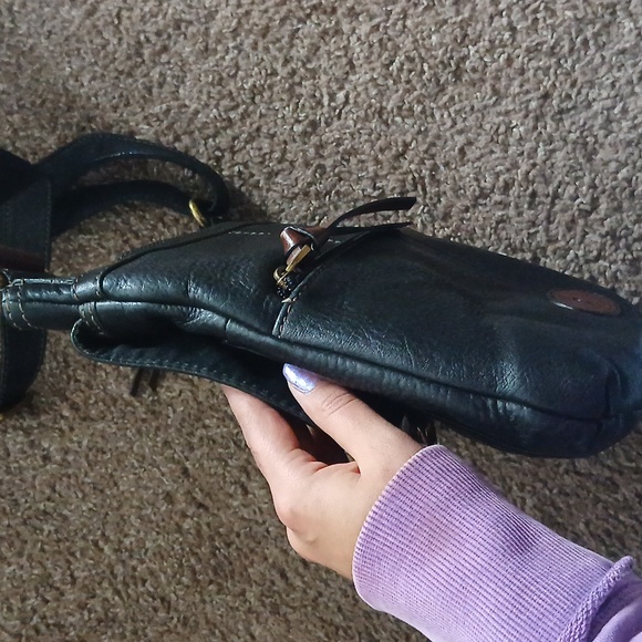 Fossil black leather messager bag - Picture 13 of 16